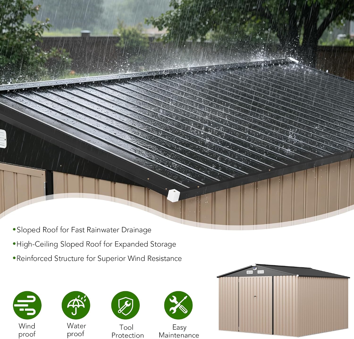 Brown 10 × 8 FT Metal Outdoor  - Power Tools Windows 10 recension och pris